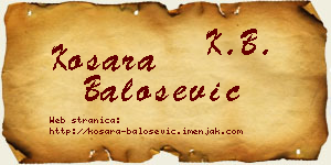 Kosara Balošević vizit kartica